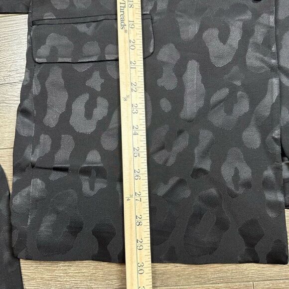 Anine Bing Women’s Size Large Tate Tie Belted Blazer Black Animal Print Jacket - Picture 3 of 8